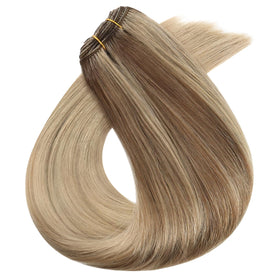 Full Shine 24 Inch Invisible Weft Hair Extensions displayed with various colour options