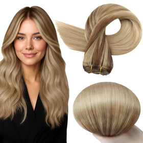 Full Shine 24 Inch Invisible Weft Hair Extensions front view