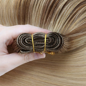 Full Shine 24 Inch Invisible Weft Hair Extensions in natural light