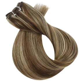 Full Shine 24 Inch Invisible Weft Hair Extensions installation process