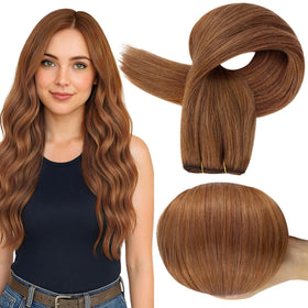 Full Shine 24 Inch Weft Hair Extensions copper colour front view