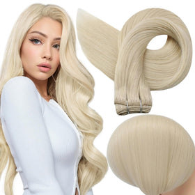 Full Shine 24 Inch Weft Hair Extensions in Platinum Blonde