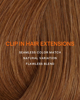 Full Shine Auburn Hair Extensions close-up texture