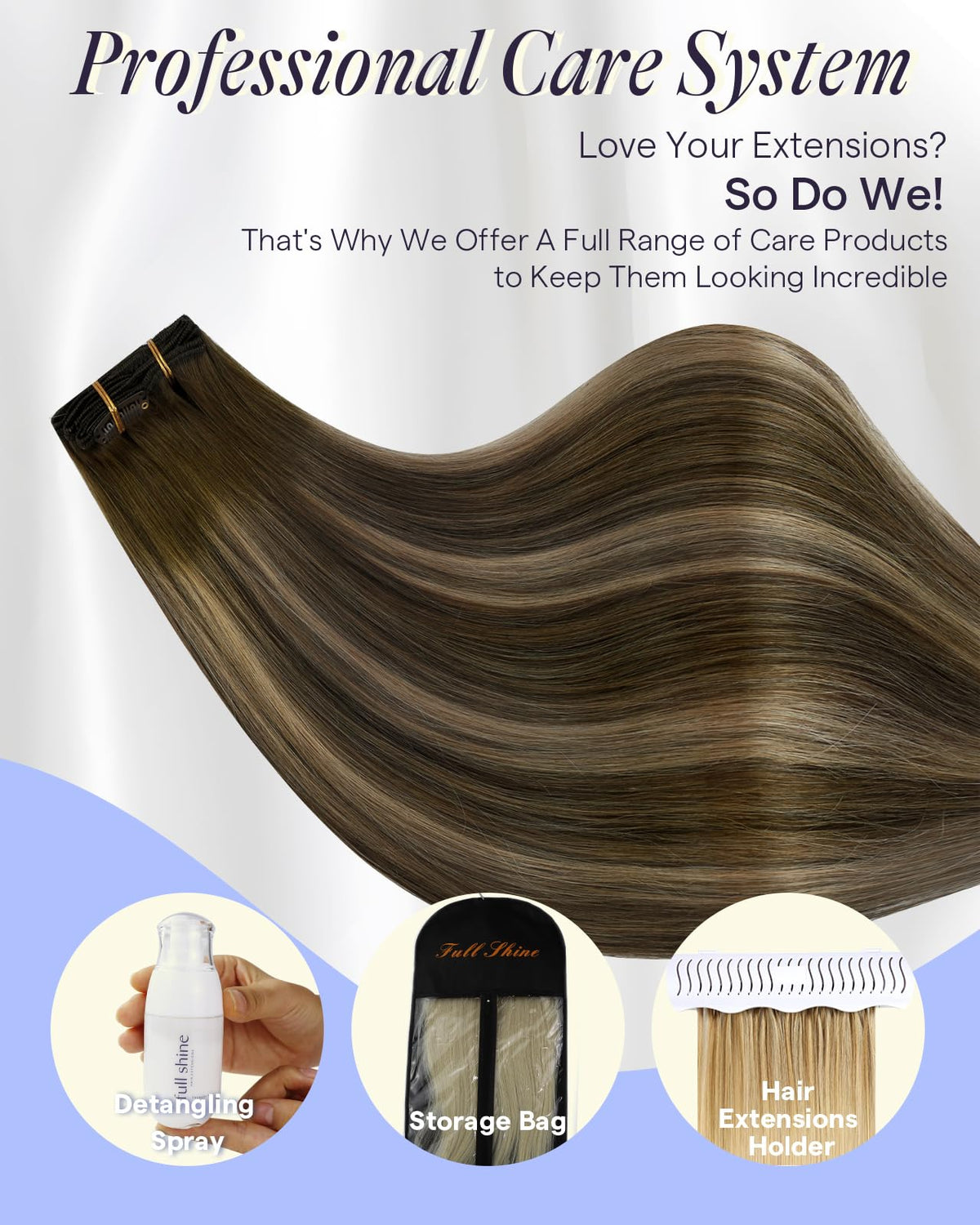 Full Shine Balayage Clip in Hair Extensions 150g packaging