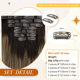 Full Shine Balayage Clip-in Hair Extensions displayed in natural light