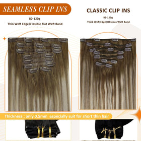 Full Shine Balayage Clip-in Hair Extensions in packaging