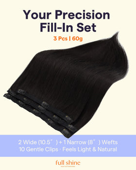 Full Shine Black Clip in Extensions packaging