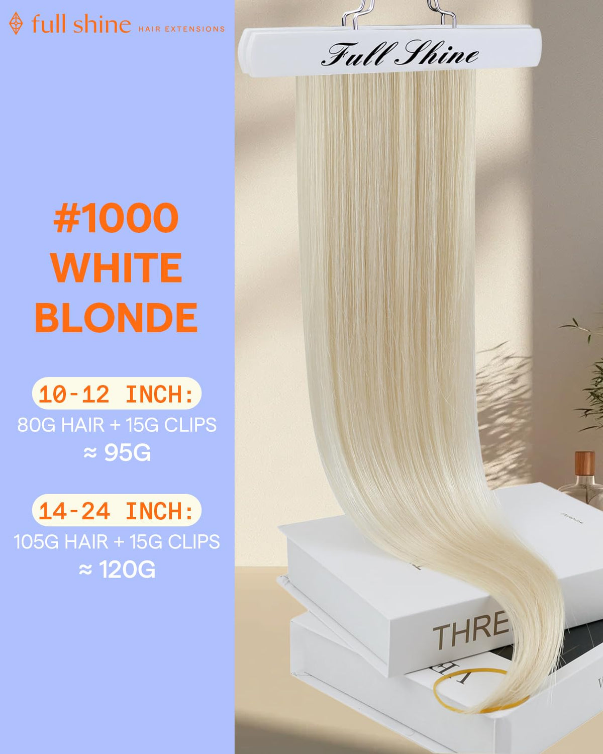 Full Shine Blonde Clip in Hair Extensions 18 Inch packaging