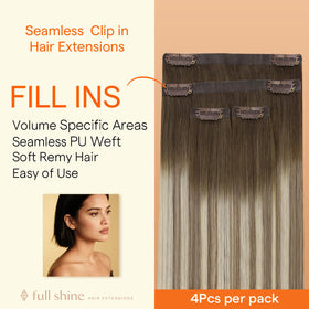 Full Shine Blonde Hair Extensions Ash Blonde Balayage packaging