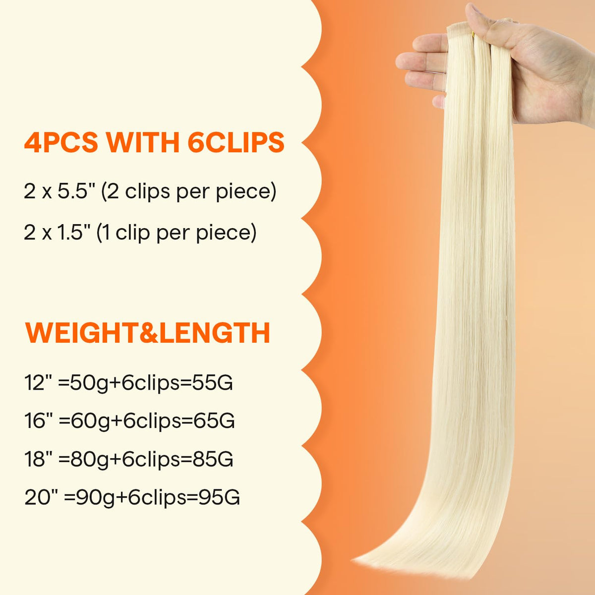 Full Shine Blonde Hair Extensions displayed in packaging