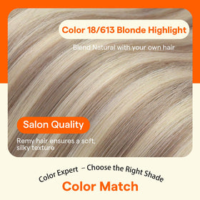 Full Shine Blonde Hair Extensions laid flat on a surface