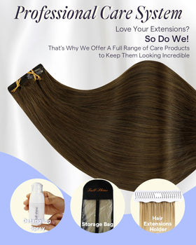 Full Shine Brown Clip in Extensions packaging