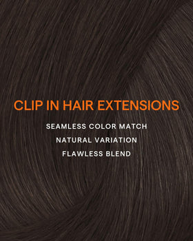 Full Shine Brown Human Hair Clip-in Extensions in natural light
