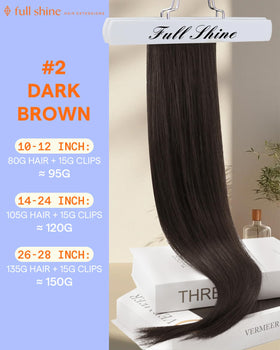 Full Shine Brown Human Hair Clip-in Extensions packaging