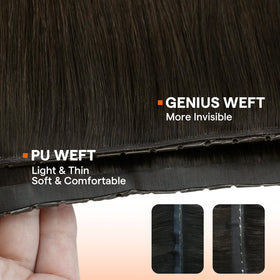 Full Shine Butterfly Weft Hair Extensions displayed with styling tools