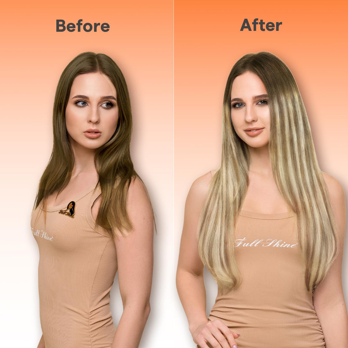 Full Shine Butterfly Weft Hair Extensions side view