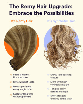 Full Shine Clip in Extensions 14 Inch displayed on a table
