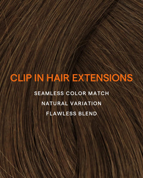 Full Shine Clip In Extensions 26 Inch Dark Brown installation