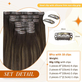 Full Shine Clip-in Extensions displayed with clips visible