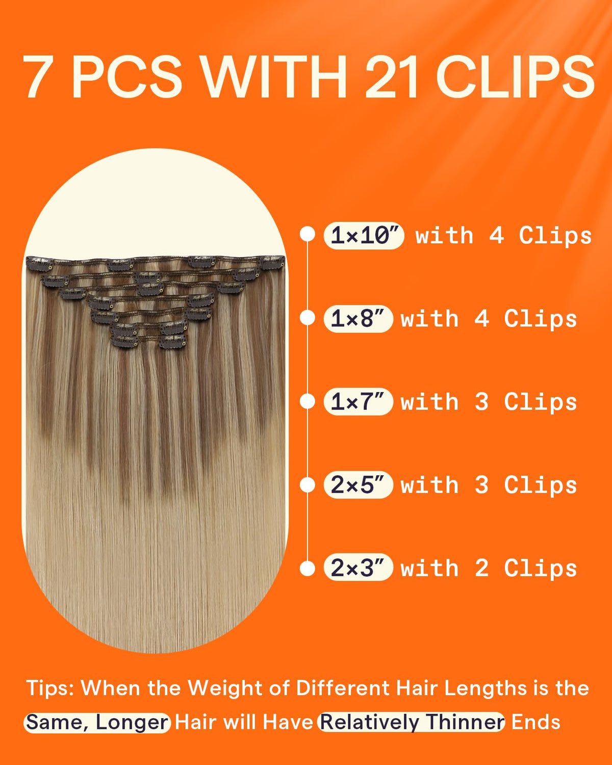 Full Shine clip in extensions displayed with packaging