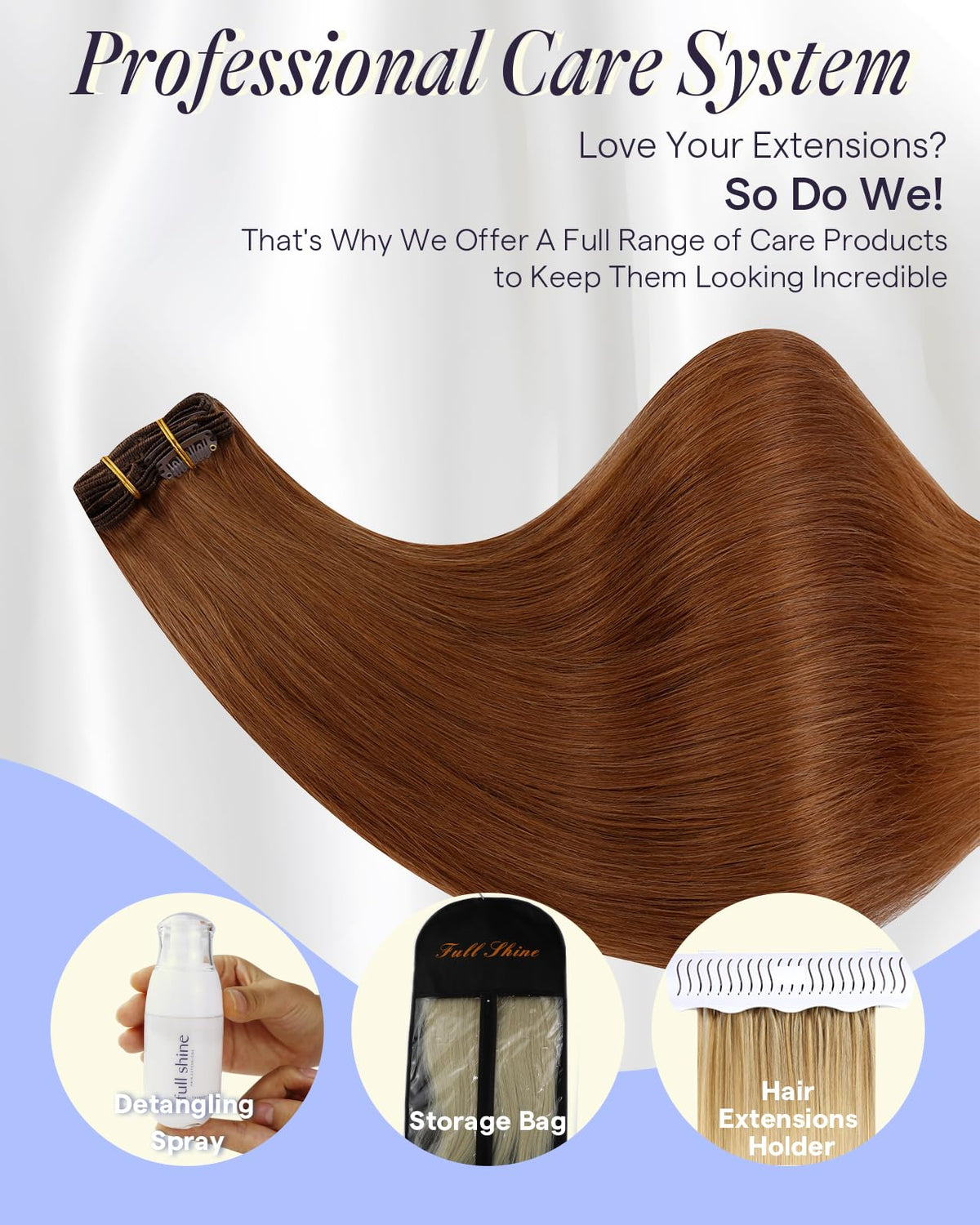Full Shine clip-in extensions in a lifestyle setting
