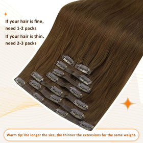 Full Shine clip-in extensions in natural light for color accuracy