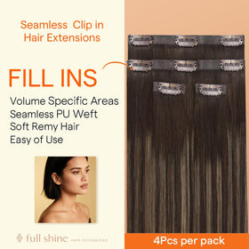 Full Shine clip-in extensions in packaging