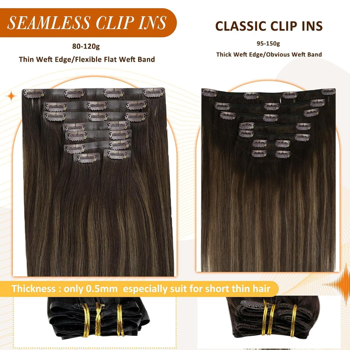 Full Shine Clip-in Extensions in packaging