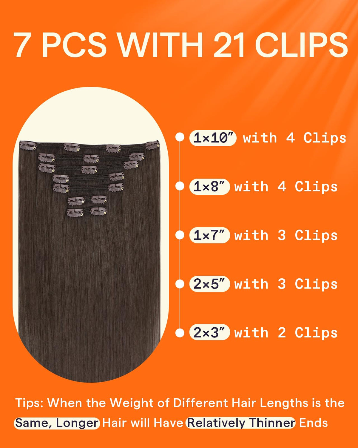 Full Shine Clip in Extensions Mocha Ash Brown styled in waves