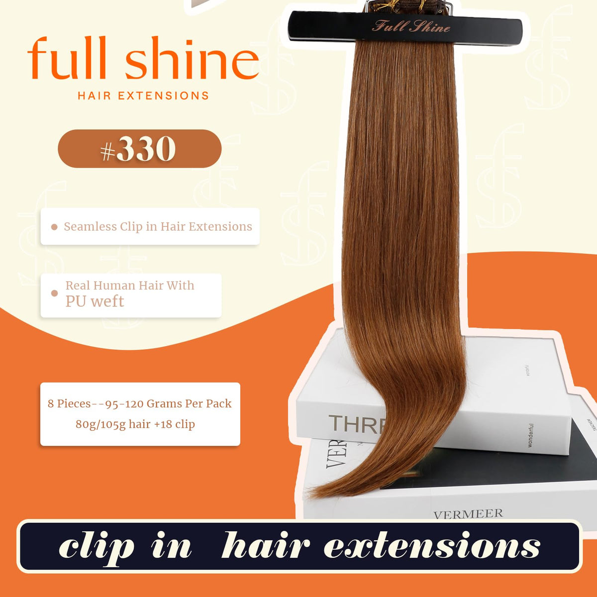 Full Shine Clip-In Extensions packaging