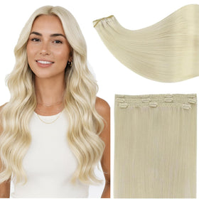 Full Shine Clip in Extensions Platinum Blonde front view