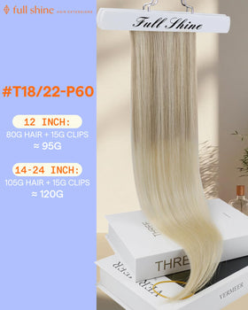 Full Shine clip in extensions showing silicone-backed clips