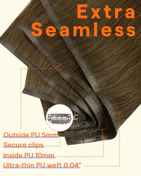 Full Shine Clip-in Extensions showing stable clip design