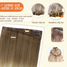 Full Shine Clip in Extensions styled in loose waves
