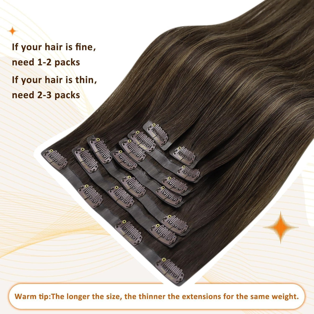 Full Shine Clip-in Extensions with care instructions
