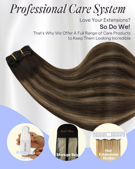 Full Shine Clip in Extensions with silicone-backed clips