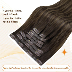 Full Shine Clip-In Extensions with styling tools