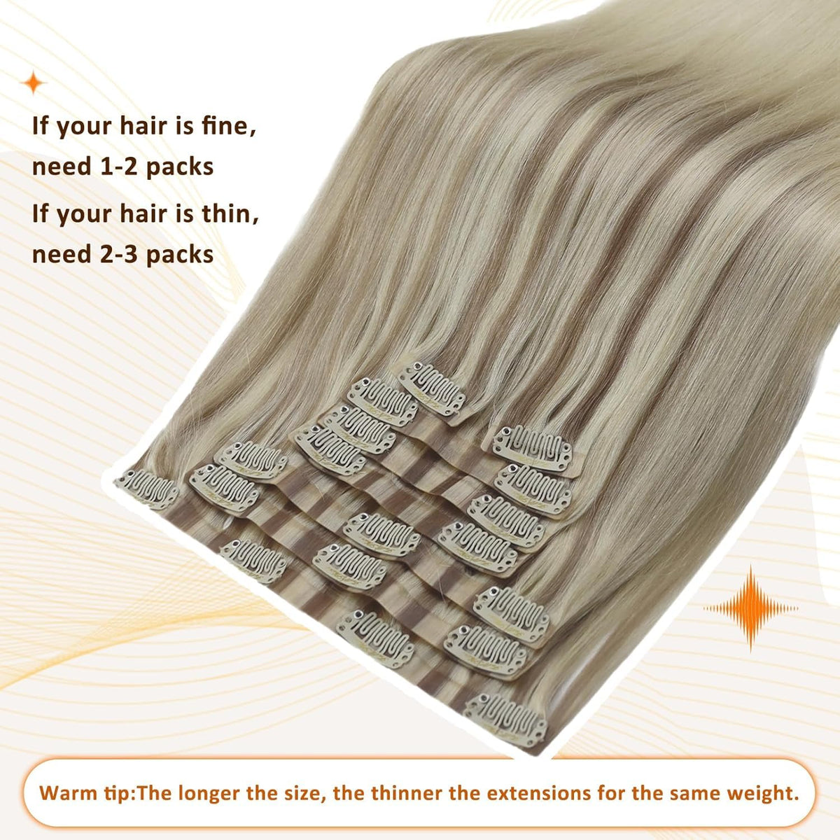 Full Shine Clip in Extensions with ultra-thin PU weft