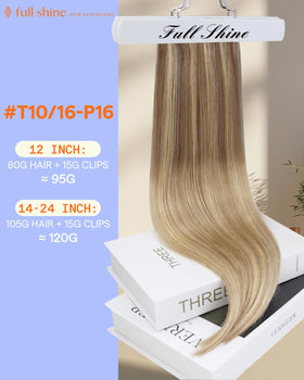 Full Shine Clip in Hair Extensions 12 Inch balayage packaging