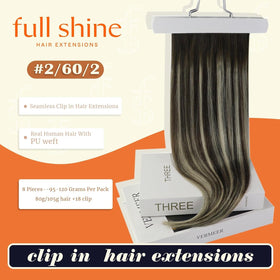 Full Shine Clip In Hair Extensions 12 Inch packaging