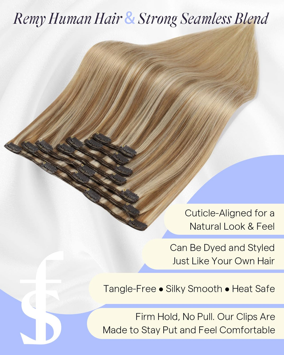 Full Shine Clip in Hair Extensions 150g packaging