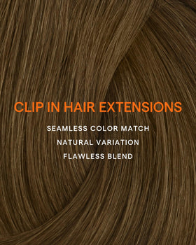 Full Shine Clip in Hair Extensions 18 Inch with styling tools