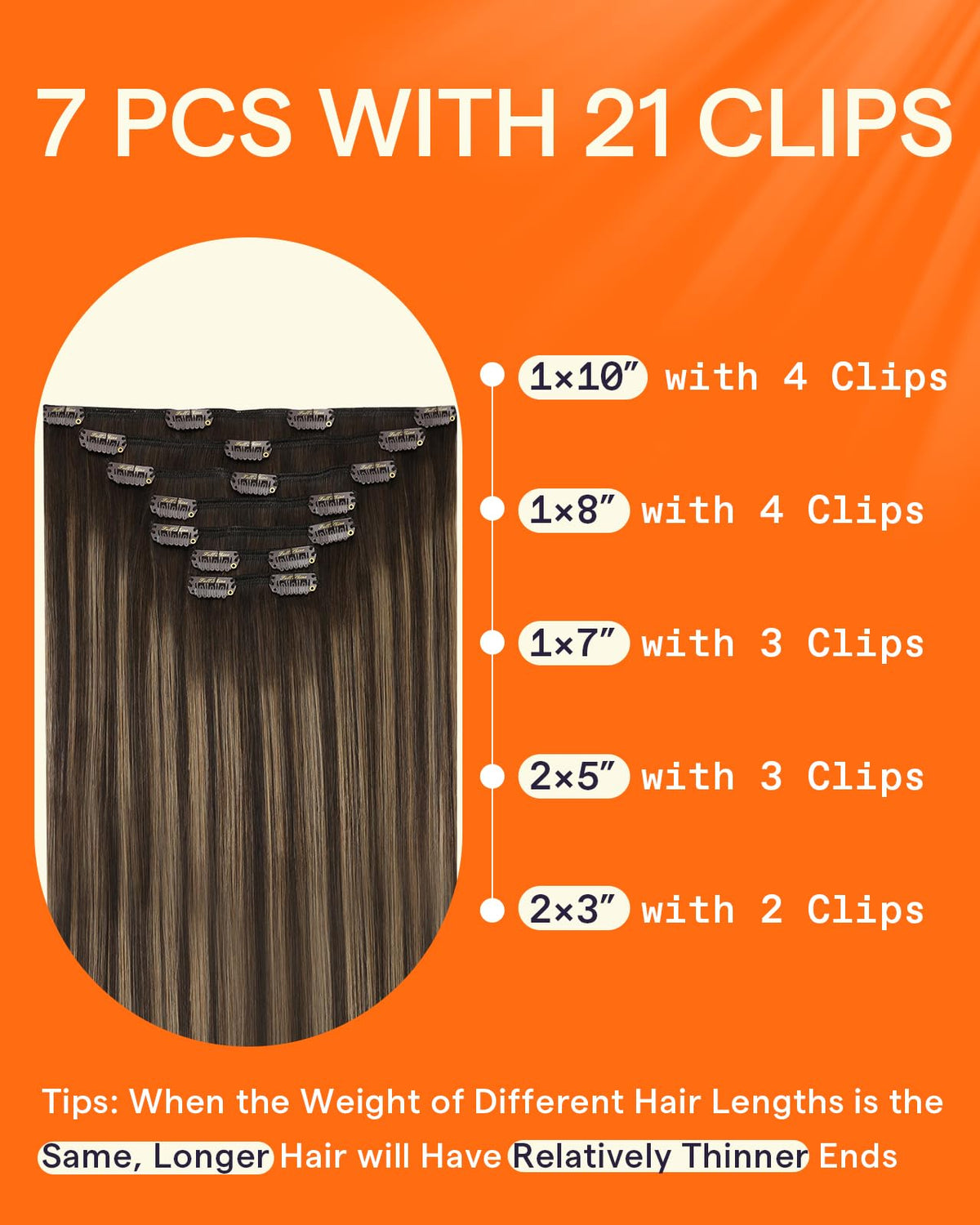Full Shine Clip in Hair Extensions #2/8/2 packaged view
