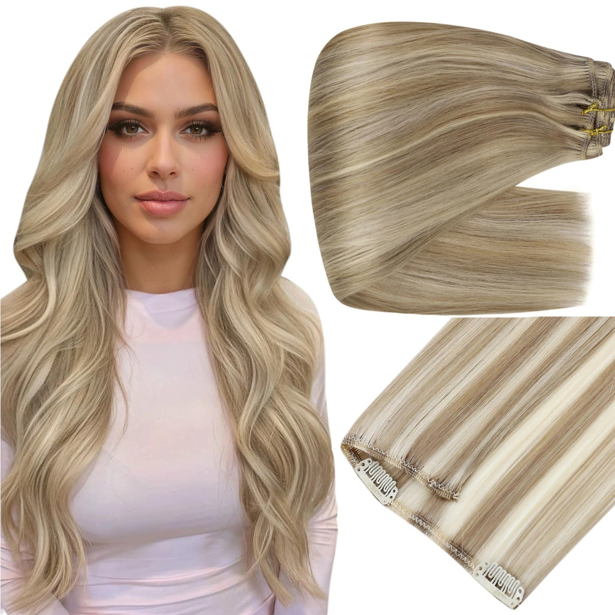 Full Shine Clip-In Hair Extensions 20 Inch 180g front view