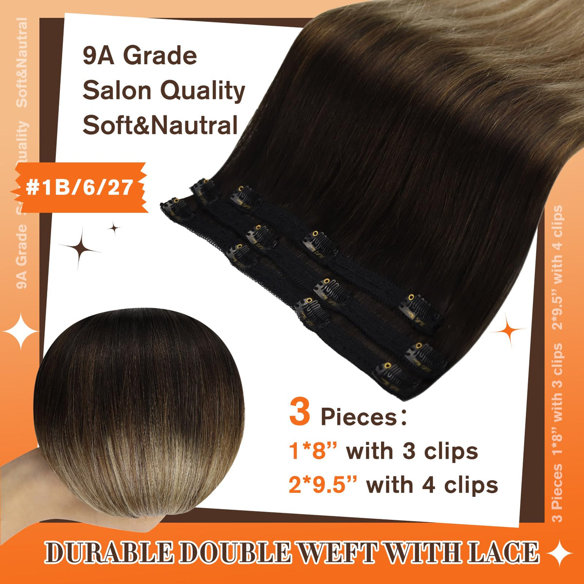 Full Shine Clip in Hair Extensions 60g packaging