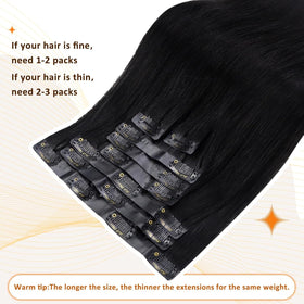 Full Shine Clip in Hair Extensions back view