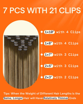 Full Shine Clip-In Hair Extensions Balayage #4/24/4 packaging