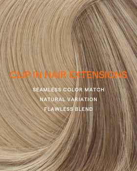Full Shine Clip-in Hair Extensions Balayage Blonde on model