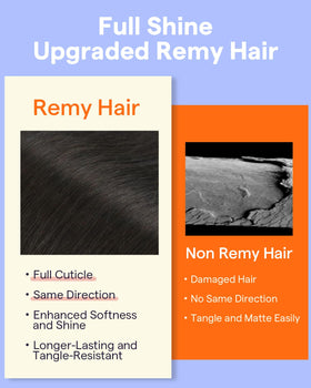 Full Shine Clip-In Hair Extensions Dark Black on model