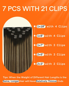 Full Shine Clip in Hair Extensions displayed in packaging